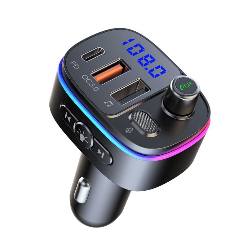 T65 Car Bluetooth FM Transmitter Dual USB Type-C QC3.0 Charger  |  Bluetooth Car Kits Bluetooth Car Kits Bluetooth Car Kits