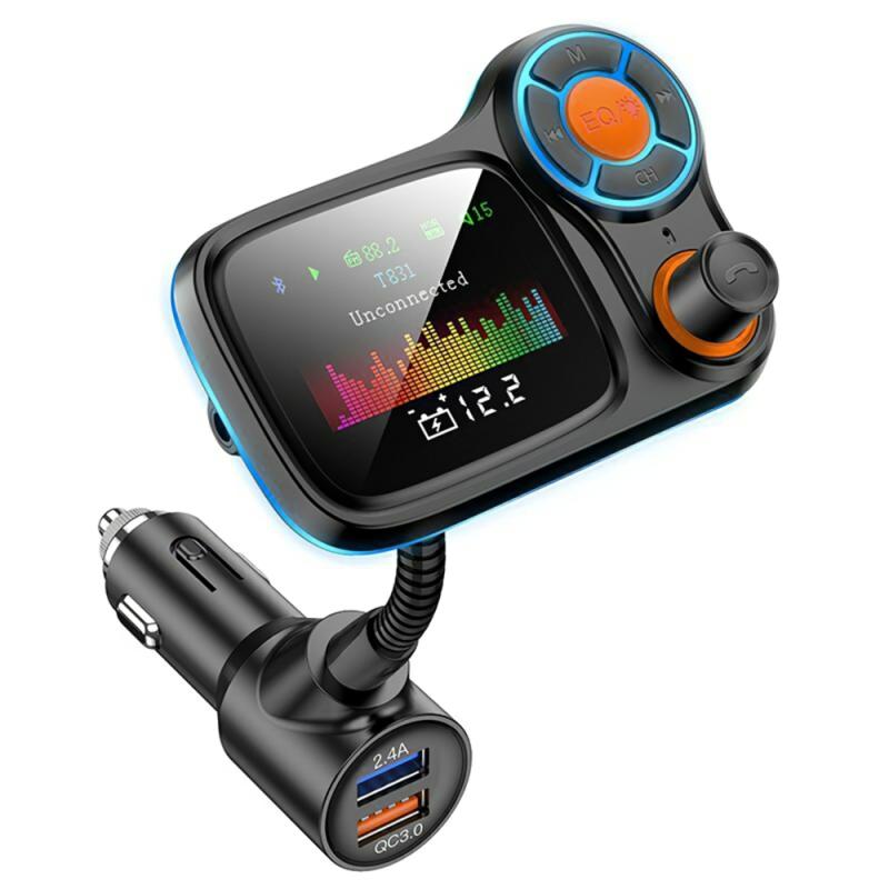 T831 Bluetooth 5.0 Car FM Transmitter Colorful Adapter Car MP3 Player  |  Bluetooth Car Kits Bluetooth Car Kits Bluetooth Car Kits