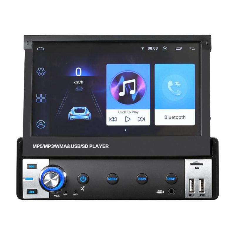 Universal 7 Inch Retractable 1 DIN Android Car Audio Video Multimedia MP5 Player W/ GPS Navigation, MirrorLink / CarPlay  |  Car DVD Players Car DVD Players Car DVD Players