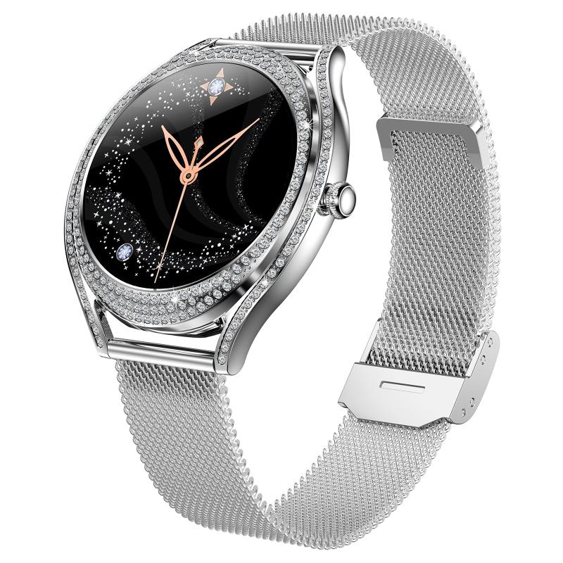 V66 1.28inch BT5.0 Smart Watch Support Heart Rate/ Sleep Detection, Style: Steel Strap (Silver)  |  Smart Watches Smart Watches Smart Watches