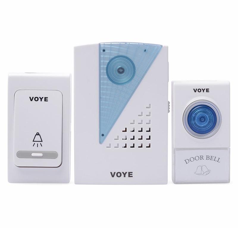 VOYE V001AB Wireless Doorbell with 2 Remote Control (White)  |  Wireless Doorbell Security & Surveillance Wireless Doorbell