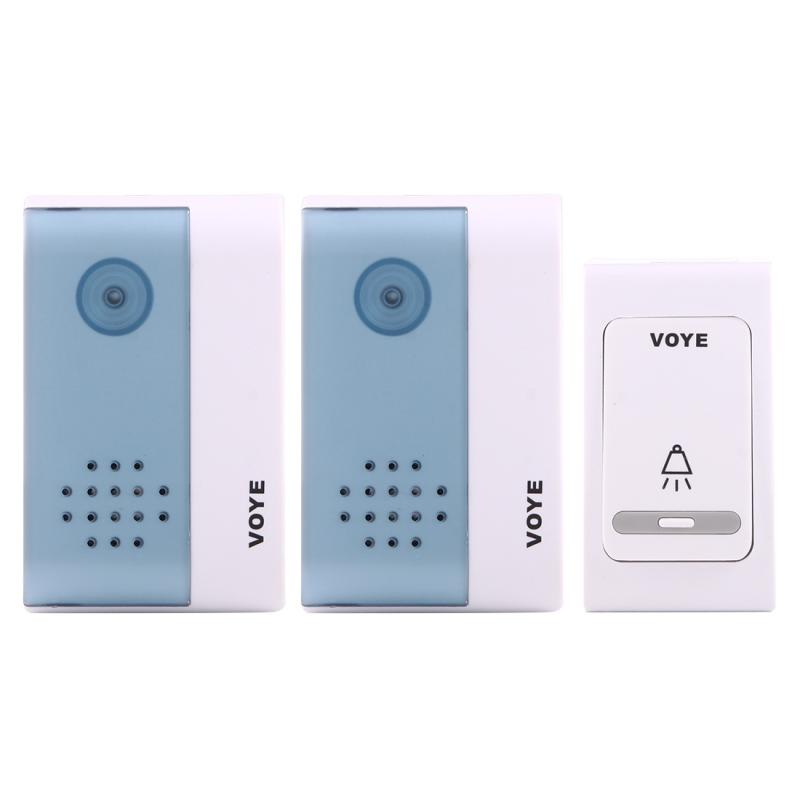 VOYE V004B2 Wireless Smart Music Home Doorbell with Dual Receiver, Remote Control Distance: 120m (Open Air)  |  Wireless Doorbell Security & Surveillance Wireless Doorbell