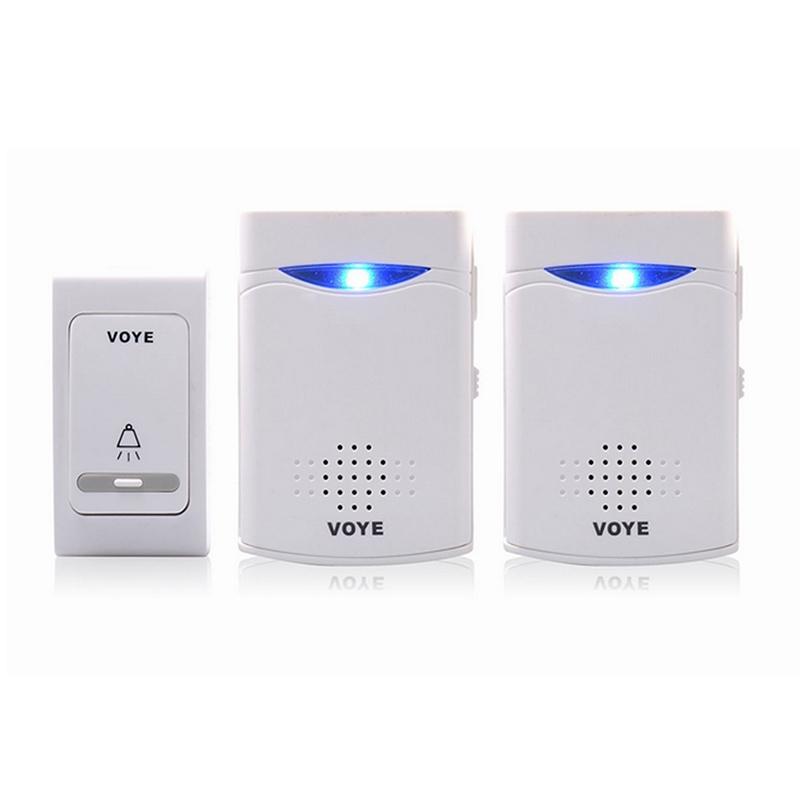 VOYE V006B2 Wireless Remote Control Chime Door Bell with Double-Receiver (White)  |  Wireless Doorbell Security & Surveillance Wireless Doorbell