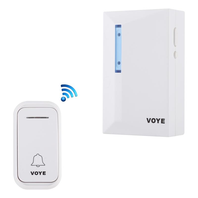 VOYE V015F Home Music Remote Control Wireless Doorbell with 38 Polyphony Sounds (White)  |  Wireless Doorbell Security & Surveillance Wireless Doorbell