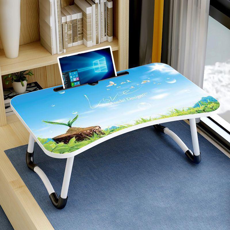 W-shaped Non-slip Legs Pattern Adjustable Folding Portable Laptop Desk with Card Slot (Letter Love)  |  Laptop Stands Computer Accessories Laptop Stands