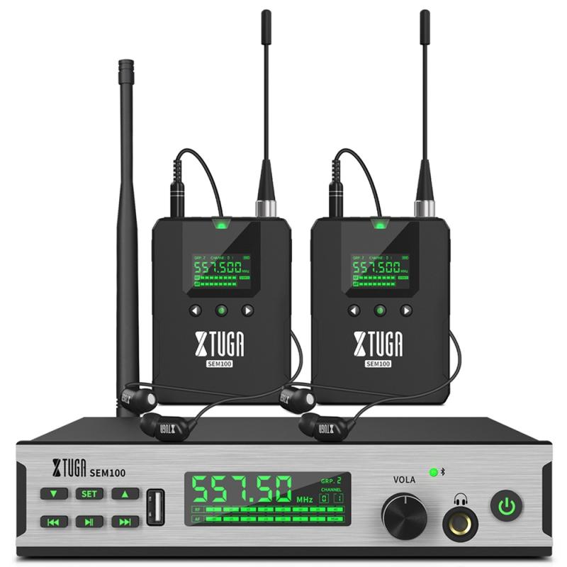 XTUGA SEM100 Professional Wireless In Ear Monitor System 2 BodyPacks (EU Plug)  |  Microphones Computer Accessories Microphones