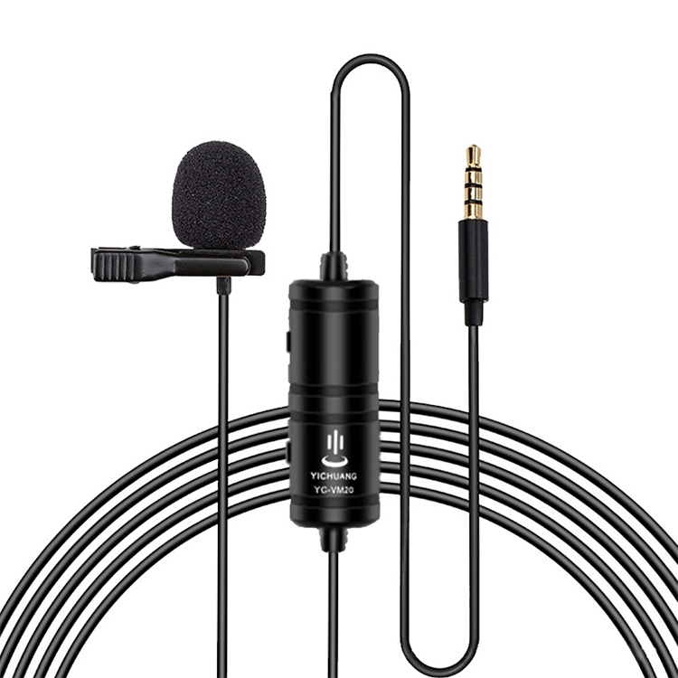 YICHUANG YC-VM20 3.5mm Port Video Recording Omnidirectional Lavalier Microphone, Cable Length: 6m  |  Microphones Computer Accessories Microphones