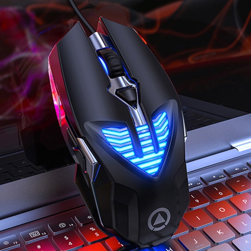 YINDIAO G4 3200DPI 4-modes Adjustable 7-keys RGB Light Programmable Wired Gaming Mouse (Black)  |  Wired Mice Computer Accessories Wired Mice