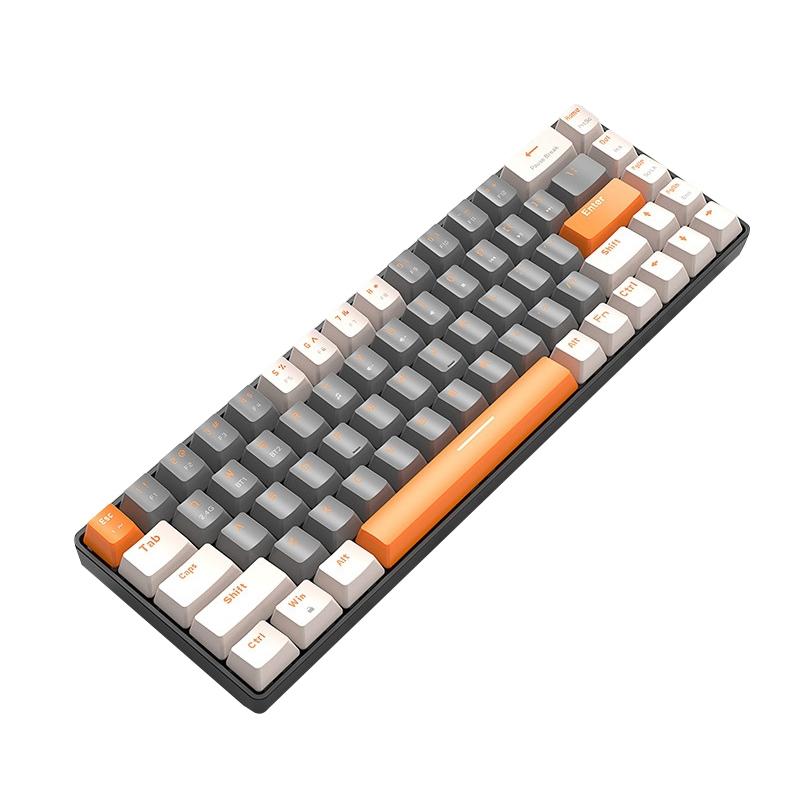 ZIYOU LANG K68 68 Keys Bluetooth Wireless Dual Model Mechanical Keyboard, Style: Green Shaft Version (Milkshake)  |  Wireless Keyboards Computer Accessories Wireless Keyboards