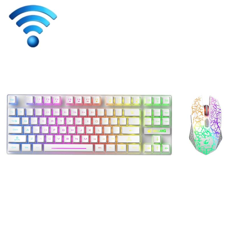 ZIYOU LANG T87 Gaming Luminous Wireless Keyboard and Mouse Set (White) – T87 White  |  Wireless Keyboards Computer Accessories Wireless Keyboards