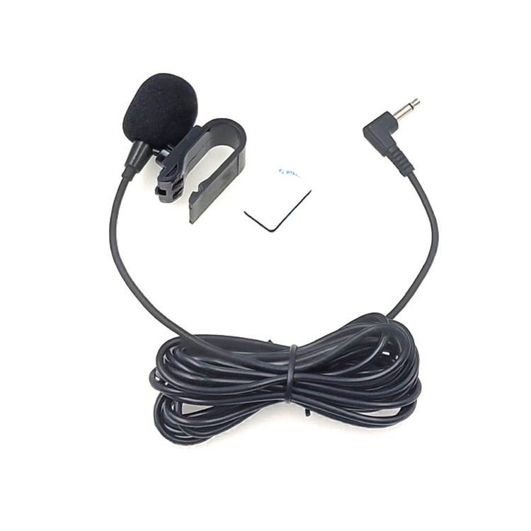 ZJ025MR Stick-on Clip-on Lavalier Microphone for Car GPS / Bluetooth Audio DVD External Mic (3m, 90 Degree Elbow 3.5mm Jack Mono)  |  Microphones Computer Accessories Microphones