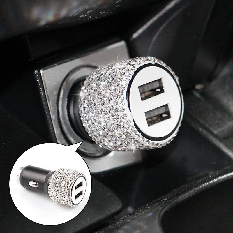 Diamond Car Dual USB Charge Mobile Phone Safety Hammer Charger (White) – Fast  |  Car Charger Car Charger Car Charger