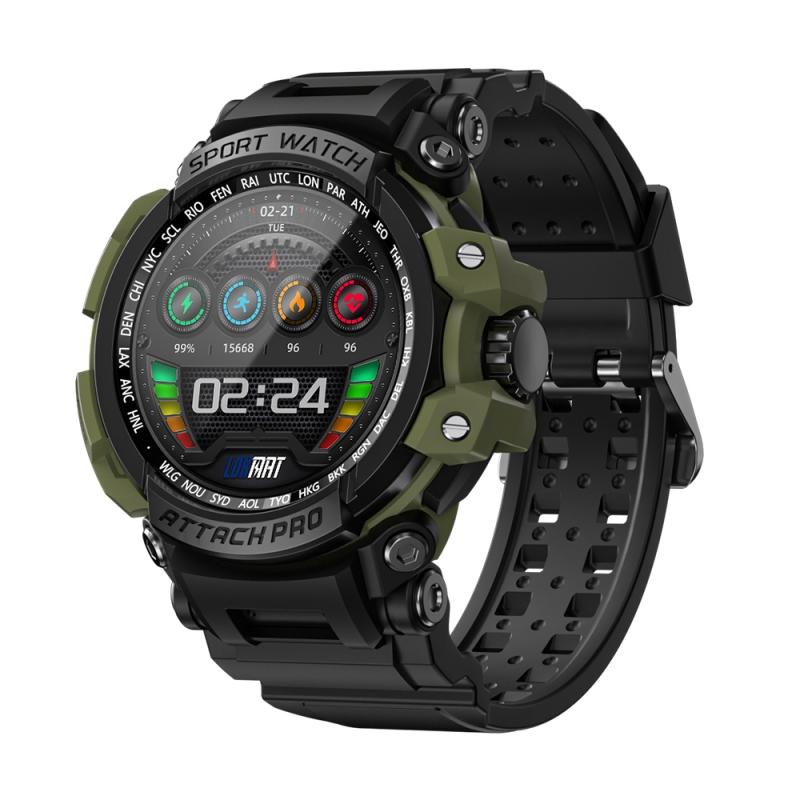 LOKMAT ATTACK Pro 1.32 inch BT5.1 Smart Sport Watch, Support Bluetooth Call / Sleep / Blood Oxygen / Heart Rate / Blood Pressure Health Monitor (Green)  |  Smart Watches Smart Watches Smart Watches